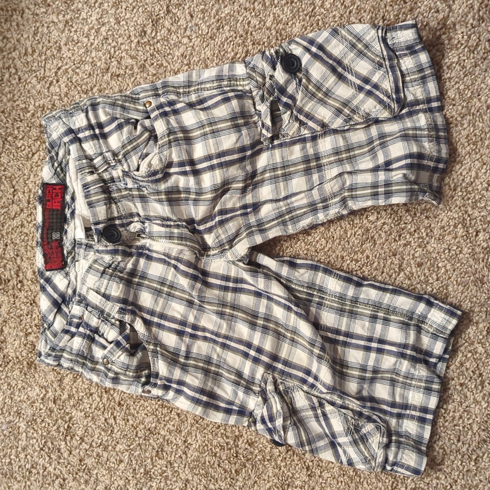 Black Jack boys plaid cargo shorts size 8